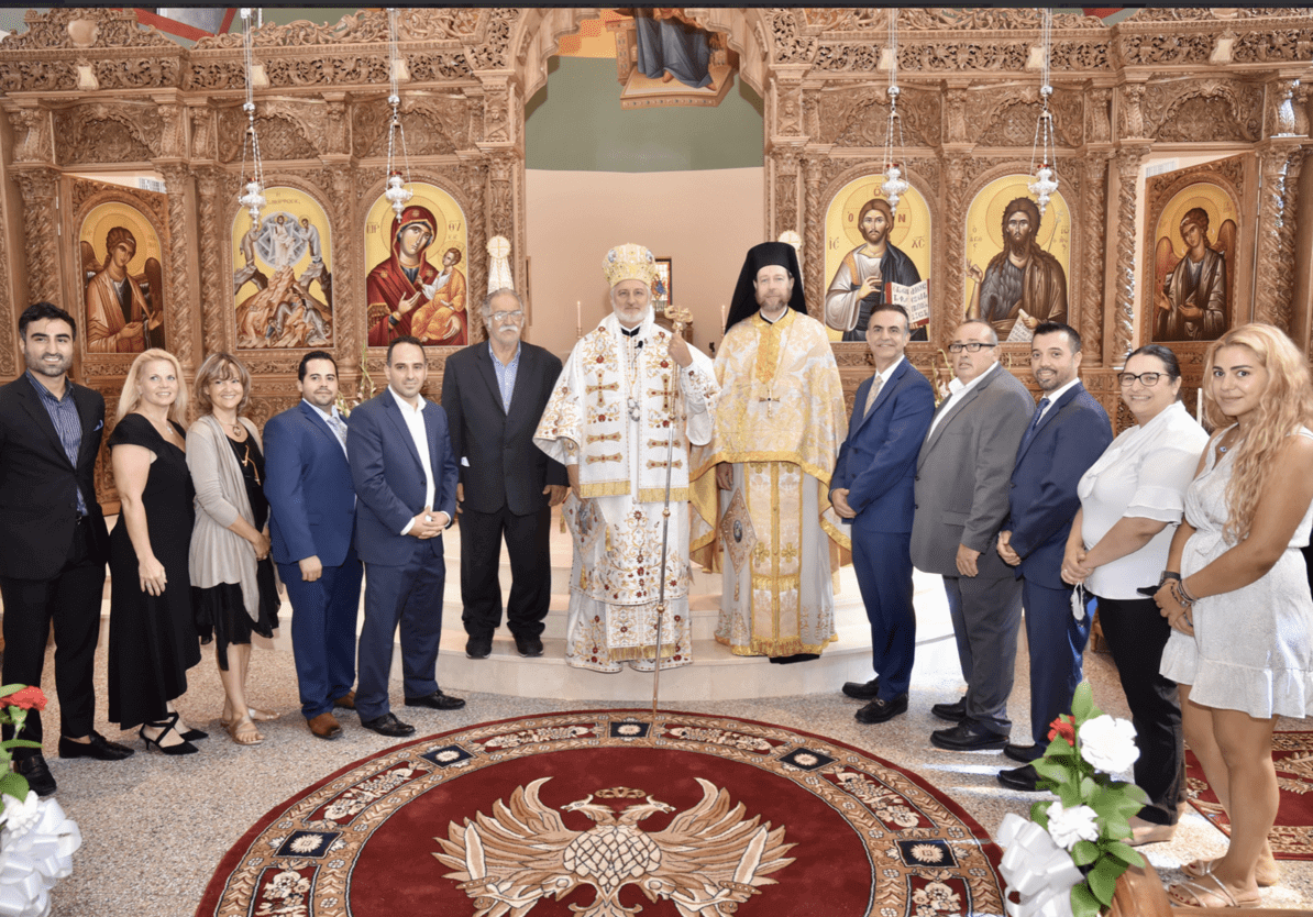 A photo of the parish council in front of the alter